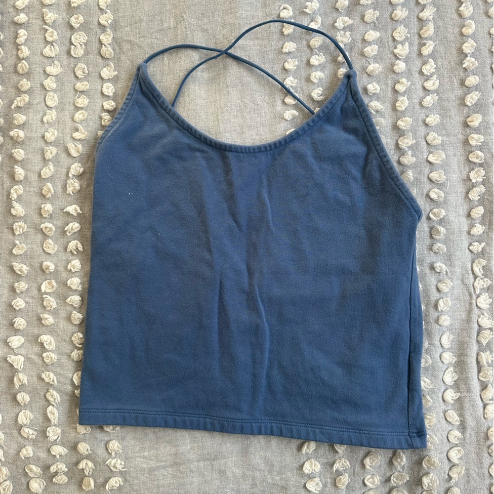 American Eagle Blue Cross-Back Tank
